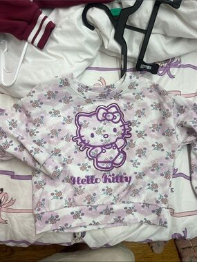Hello Kitty Purple Floral Crewneck Sweatshirt